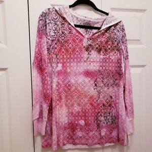NWT Pink long sleeve hooded T-shirt.